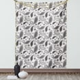 thumbnail image 1 of Paisley Tapestry, Minimalist Oriental Florets Leaves Dark Colors Iranian Culture Featured Image, Wall Hanging for Bedroom Living Room Dorm Decor, 40W X 60L Inches, Grey and White, by Ambesonne, 1 of 2