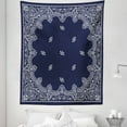thumbnail image 1 of Paisley Tapestry, Pattern with Middle Eastern Influences Image, Fabric Wall Hanging Decor for Bedroom Living Room Dorm, 5 Sizes, Dark Blue White, by Ambesonne, 1 of 1