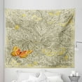 thumbnail image 1 of Paisley Tapestry, Vintage Inspired Grungy Design Botanical Leafy Motif with Orange Toned Butterfly, Fabric Wall Hanging Decor for Bedroom Living Room Dorm, 5 Sizes, Yellow Orange, by Ambesonne, 1 of 1