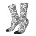 thumbnail image 1 of Paisley Texture Socks Black And White Kawaii Stockings Women Men High Quality Running Sock, 1 of 7