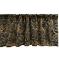 thumbnail image 1 of Paisley Themed Window Valance, Boho Damask Inspired Grunge Flowers Vintage Pattern Print, Curtain Valance for Kitchen Bedroom with Rod Pocket, 54" X 18", Charcoal Grey and Dark Khaki, by Ambesonne, 1 of 2