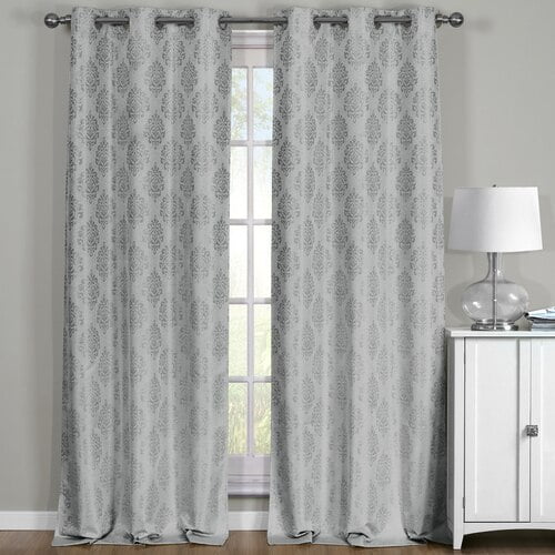 Paisley Thermal Blackout Grommet Curtain Panels (Set of 2)