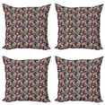 thumbnail image 1 of Ambesonne Paisley Throw Pillow Cover 4 Pack, Repetitive Floral Pateh, 18", Multicolor, 1 of 2