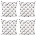 thumbnail image 1 of Ambesonne Paisley Throw Pillow Cover 4 Pack, Abstract Cultural Swirling, 24", Black Grey and Pink, 1 of 2