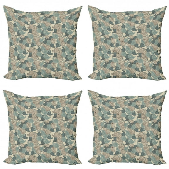 Ambesonne Paisley Throw Pillow Cover 4 Pack, Teardrop Eastern Motif, 18", Multicolor