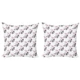 thumbnail image 1 of Ambesonne Paisley Throw Pillow Cover 2 Pack, Abstract Cultural Swirling, 16", Black Grey and Pink, 1 of 2