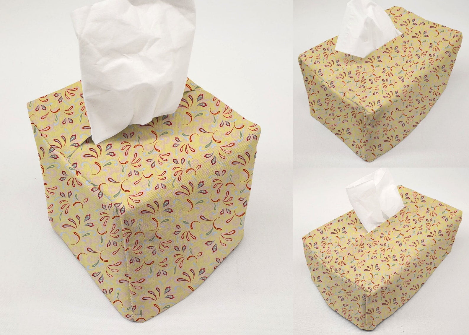 Paisley Tissue Box Cover by Penny's Needful Things (Cube) (Yellow ...