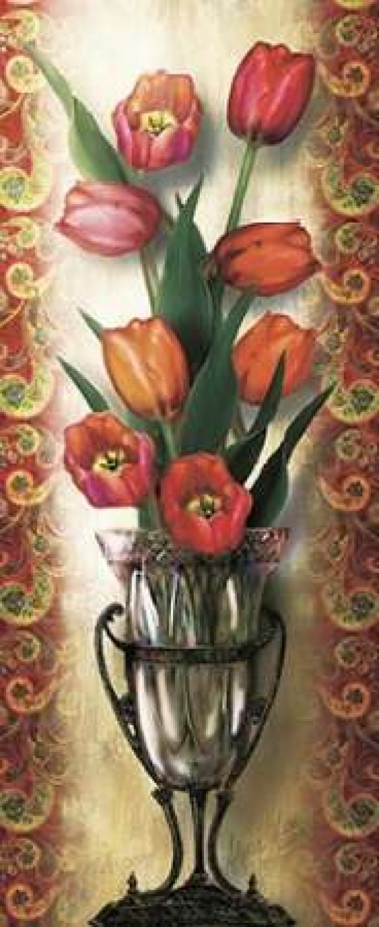 Paisley Tulip Canvas Art - Alma Lee (10 x 20)