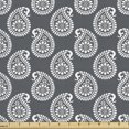 thumbnail image 1 of Paisley Upholstery Fabric by the Yard, Oriental Persian Middle Eastern Leaf Motifs Culture Bohemian, Decorative Fabric for DIY and Home Accents, Grey and White by Ambesonne, 1 of 5