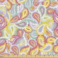 thumbnail image 1 of Paisley Upholstery Fabric by the Yard, Repetitive Colorful Ornament Pattern Ethnic Art Illustration, Decorative Fabric for DIY and Home Accents, Mint Green Mustard by Ambesonne, 1 of 5