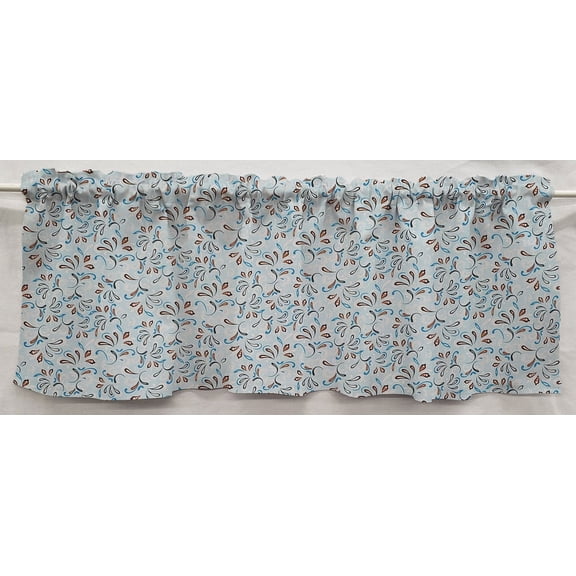 Paisley Valance by Penny's Needful Things (One Valance Panel 12 inches Long UNLINED) (Blue)