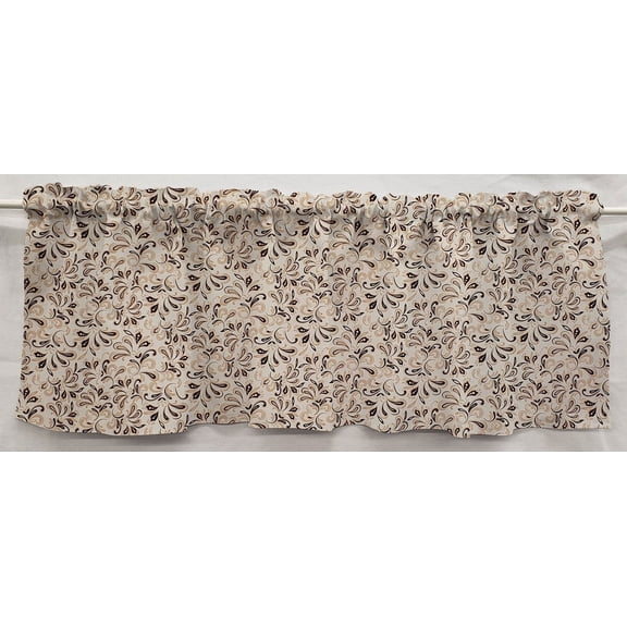 Paisley Valance by Penny's Needful Things (One Valance Panel 12 inches Long UNLINED) (Brown)
