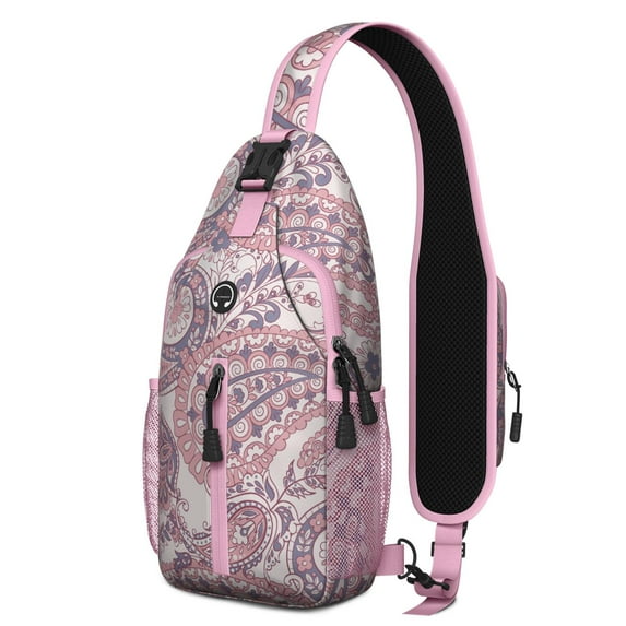 Paisley Vintage Boho Crossbody Bag – Floral Ethnic Pattern Colorful Retro – Abstract Decorative Mandala Exotic Chic Design – Water-resistant & Stylish