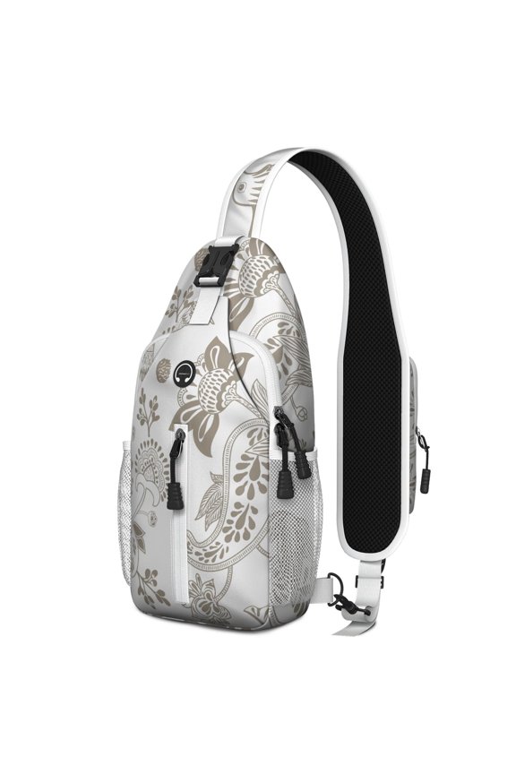 Paisley Vintage Ethnic Crossbody Bag – Floral Pattern Colorful Boho Retro – Abstract Decorative Mandala Exotic Chic Design – Durable & Lightweight