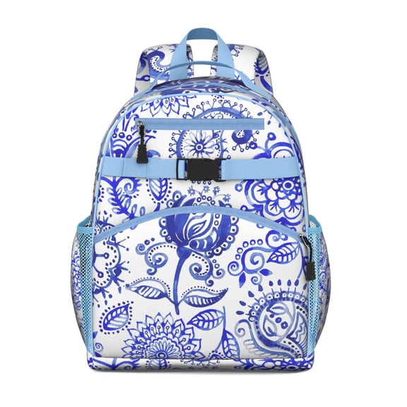Paisley Vintage Paisley Pattern Student Backpack Adjustable Padded Straps Chest Buckle Water-Resistant Durable School Backpack