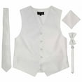 thumbnail image 1 of Paisley White Men's Satin Vest Spencer J's - M, 1 of 4