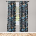 thumbnail image 1 of Paisley Window Curtains, Gothic Vibes Oriental Floral Motifs with Vintage Writings Pattern Art, Lightweight Decor 2-Panel Set with Rod Pocket, Pair of - 28"x84", Vermilion Sky Blue Plum, by Ambesonne, 1 of 3