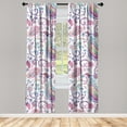 thumbnail image 1 of Paisley Window Curtains, Modern Spring Colors Oriental Floral Boho Motifs Trippy Concept Print, Lightweight Decor 2-Panel Set with Rod Pocket, Pair of - 28"x84", Magenta Sea Blue Mustard, by Ambesonne, 1 of 3