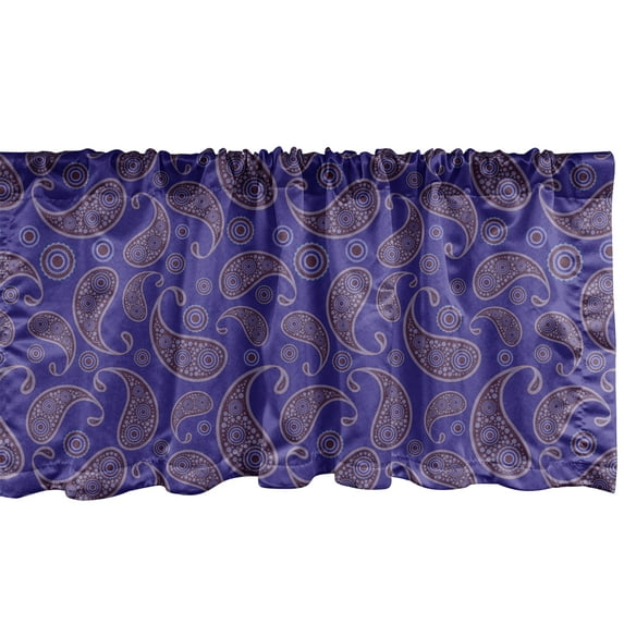Ambesonne Paisley Valance Pack of 2, Oriental Teardrops Culture, 42"X18", Blue Violet and Purple