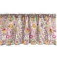 thumbnail image 1 of Paisley Window Valance Pack of 2, Traditional Inspired Elements Colorful Composition Floral Print, Rod Pocket Curtain Valances for Kitchen Bedroom, 54" X 12", Lilac Multicolor, by Ambesonne, 1 of 2