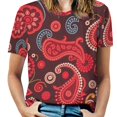 thumbnail image 1 of Paisley Women T-Shirt Classic O Neck T-Shirts Short-Sleeve Trendy Animal Print Design Tshirt Casual Clothing, 1 of 5