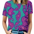 thumbnail image 1 of Paisley Women T-Shirt Classic O Neck T-Shirts Short-Sleeve Trendy Animal Print Design Tshirt Casual Clothing, 1 of 5