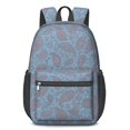 thumbnail image 1 of Paisley and Damask Blue Pattern 17" Waterproof Oxford School Backpacks for Teens, S-Shape Padded Straps, for School, Travel, Hiking, Camping, 1 of 4