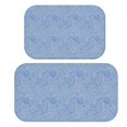 thumbnail image 1 of Paisley and Damask Blue Pattern Bath Mat Set Of 2,Non-Slip Rug for Bathroom,Kitchen,Bedroom,Entrance, 30x17 and 23.5x15.7 Inches, 1 of 5