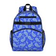 thumbnail image 1 of Paisley and Damask Blue Pattern Cute School Backpack Bag for School with Padded Back and Adjustable Shoulder Straps 15.25"x11.5"x5.25", 1 of 5
