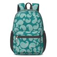 thumbnail image 1 of Paisley and Damask Green Pattern 17" Waterproof Oxford School Backpacks for Teens, S-Shape Padded Straps, for School, Travel, Hiking, Camping, 1 of 5