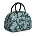 thumbnail image 1 of Paisley and Damask Green Pattern Insulated Lunch Bag,Leakproof Large Capacity Lunch Box for Work,Picnic or Travel,11.4 X 6.7 X 8.3 Inches, 1 of 6