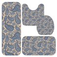 thumbnail image 1 of Paisley and Floral Beige Pattern Bathroom Rug Set 4 Piece,Includes Contour,Lid Cover,Bath Mat,Non-Slip Extra Soft Absorbent Washable, 1 of 5