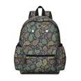 thumbnail image 1 of Paisley and Floral Black Pattern Cute School Backpack with Padded Back and Adjustable Shoulder Straps 13.4"x11"x4.7", 1 of 5