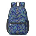 thumbnail image 1 of Paisley and Floral Blue Pattern 17" Waterproof Oxford School Backpacks for Teens, S-Shape Padded Straps, for School, Travel, Hiking, Camping, 1 of 5