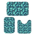 thumbnail image 1 of Paisley and Floral Blue Pattern Bathroom Rug Set 3 Piece,Non-Slip Bath Mat Set with U-Shaped Contour and Runner Soft Absorbent Washable, 1 of 5