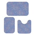 thumbnail image 1 of Paisley and Floral Blue Pattern Bathroom Rug Set 3 Piece,Non-Slip Bath Mat Set with U-Shaped Contour and Runner Soft Absorbent Washable, 1 of 5