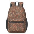 thumbnail image 1 of Paisley and Floral Pink Pattern 17" Waterproof Oxford School Backpacks for Teens, S-Shape Padded Straps, for School, Travel, Hiking, Camping, 1 of 5