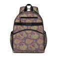 thumbnail image 1 of Paisley and Floral Purple Pattern Cute School Backpack Bag for School with Padded Back and Adjustable Shoulder Straps 15.25"x11.5"x5.25", 1 of 5