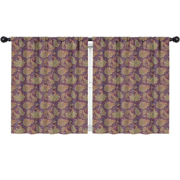 Paisley and Floral Purple Pattern Insulated Teens Curtains Set Of 2, Bedroom Essentials, Toddler Room Decor 52x63in(132x160cm)