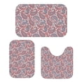 thumbnail image 1 of Paisley and Floral White Pattern Bathroom Rug Set 3 Piece,Non-Slip Bath Mat Set with U-Shaped Contour and Runner Soft Absorbent Washable, 1 of 5
