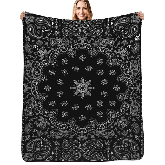 Paisley pattern Flannel Blanket Warm Soft Bedding Throws Winter Camping Chair Sofa Bed