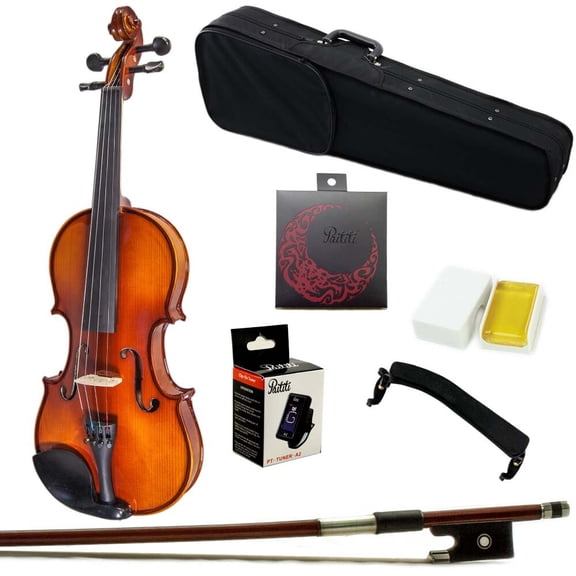 Paititi 1/4 Size Artist-200 Serie Solid Wood Ebony Fitted Violin with Bow Case