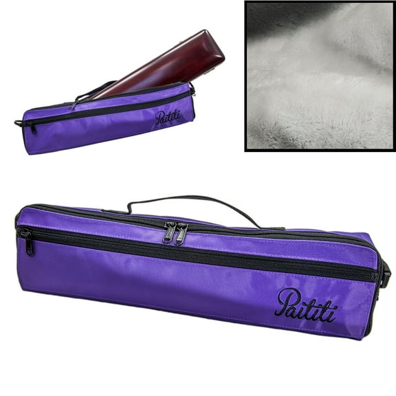 Paititi Brand New C Flute Hard Case Cover w Side Pocket/Handle/Strap Purple Color