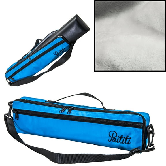 Paititi Brand New C Flute Hard Case Cover w Side Pocket/Handle/Strap Sky Blue Color