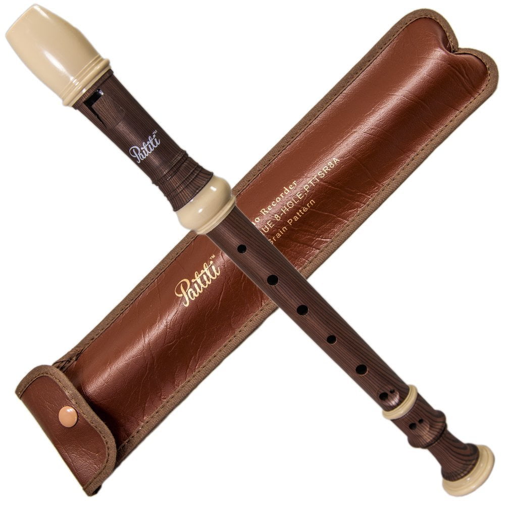 Paititi Soprano Recorder 8-Hole With Cleaning Rod + Carrying Bag, Premium Wooden Pattern Key, of C
