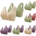 thumbnail image 1 of Paiwinds 2-Pack Wireless Bras for Women Embroidered Front Closure Lace Plus Size Comfort Everyday Support & Lift, 1 of 6