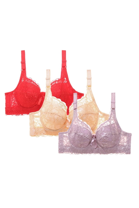2 Pack Women's Leopard Print Front Closure Bra, Underwire Full Coverage Side Support & Lift, Alluring Everyday Wear