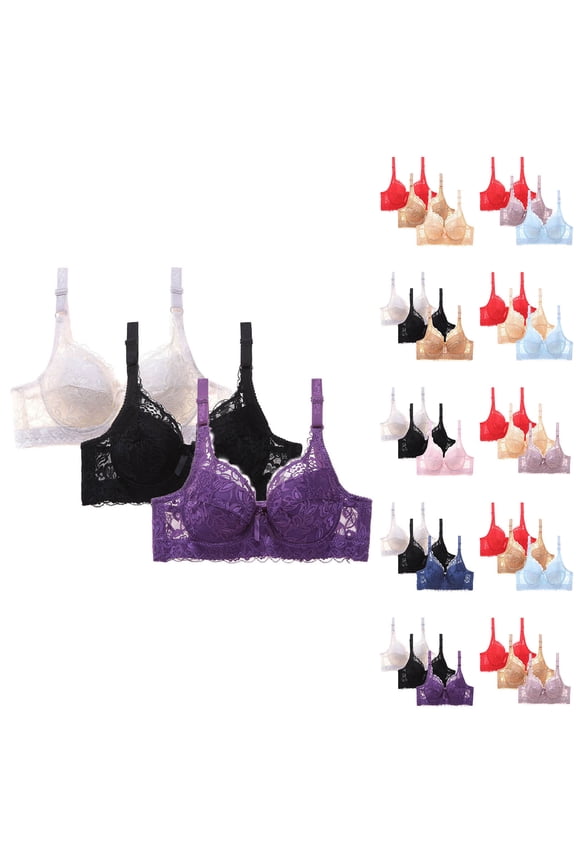 2 Pack Women's Leopard Print Front Closure Bra, Underwire Full Coverage Side Support & Lift, Alluring Everyday Wear