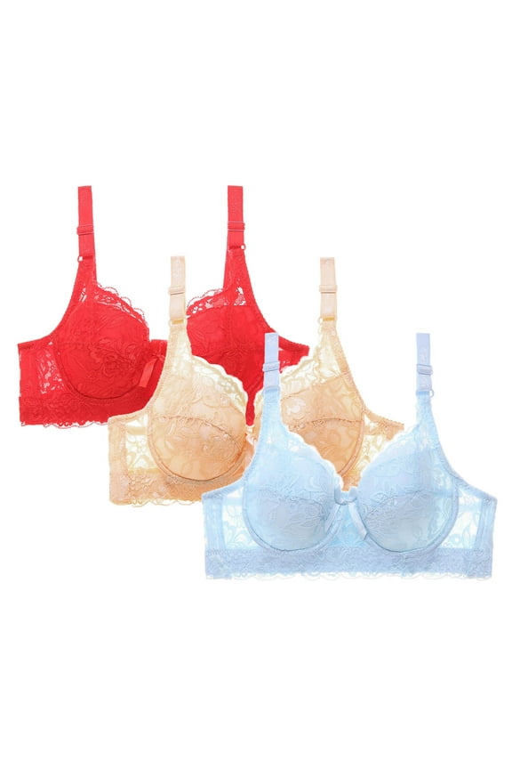 2 Pack Women's Leopard Print Front Closure Bra, Underwire Full Coverage Side Support & Lift, Alluring Everyday Wear