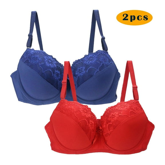 Paiwinds 2-Pack Women's Seamless Push Up Lace Sports Bra Set, Comfortable Breathable Support for Base Layers, Smooth Look with Light Gathering, Perfect for Casual Wear